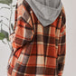 Plaid Button Up Hooded Shacket