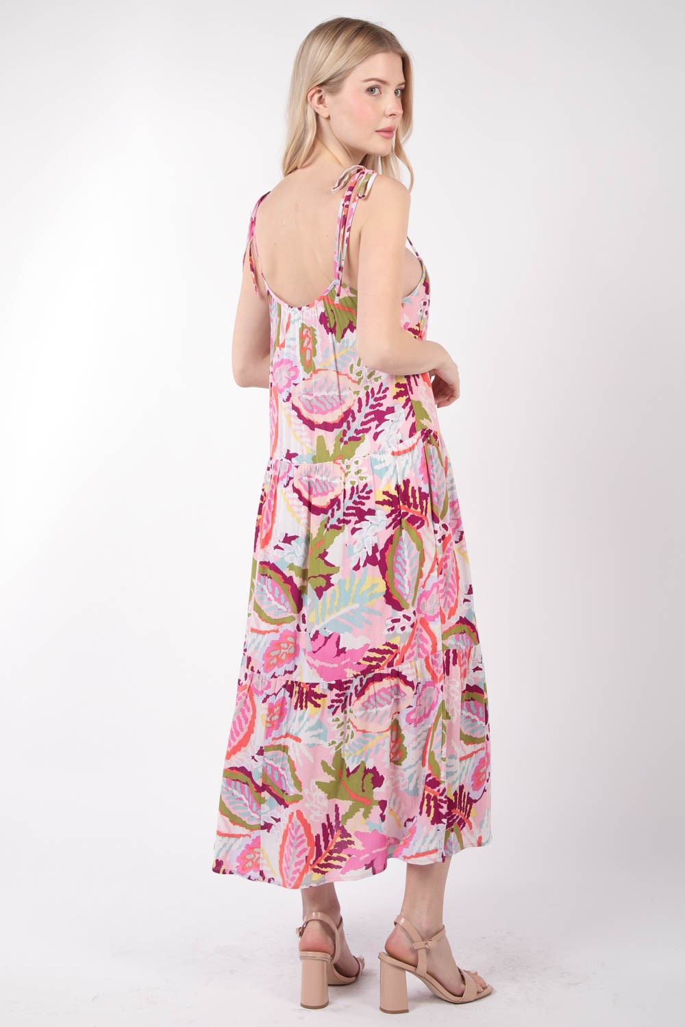 VERY J Tropical Printed Cami Midi Dress *