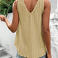 Full Size Eyelet V-Neck Wide Strap Tank