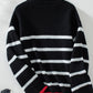 Striped Round Neck Dropped Shoulder Sweater