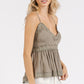 Mittoshop Crisscross Back Lace Detail V-Neck Cami