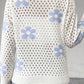 Flower Hollowed Out Button Down Long Sleeve Cardigan