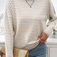 Striped Round Neck Dropped Shoulder Sweater