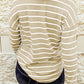 Striped Waffle Knit Henley Long Sleeve Top