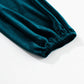 Notched Long Sleeve Velvet Top
