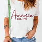 Full Size Letter Graphic Round Neck Short Sleeve T-Shirt