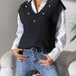 Pearl Trim V-Neck Sweater Vest
