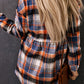 Plaid Collared Neck Long Sleeve Shirt