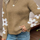 Flower Round Neck Long Sleeve Sweater