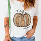 Pumpkin Round Neck Short Sleeve T-Shirt