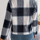 Plaid Open Front Long Sleeve Jacket
