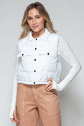 Snobbish Snap Down Quilted Crop Vest *