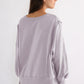 Exposed Seam High-Low Long Sleeve Sweatshirt