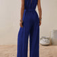 Tied Surplice Sleeveless Wide Leg Jumpsuit