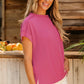 Exposed Seam Round Neck Short Sleeve T-Shirt