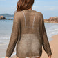 Heart Openwork Long Sleeve Cover-Up