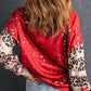 Heart Leopard Round Neck Sweatshirt