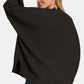 Zenana Side Sit Oversize Black Sweater
