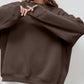 Round Neck Dropped Shoulder Long Sleeve Sweatshirt