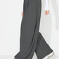 Elastic Waist Wide Leg Pants with Pockets