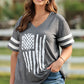 Plus Size US Flag Graphic V-Neck Tee