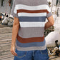 Striped Round Neck Short Sleeve Knit Top
