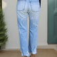 Beautiful Bea Distressed Straight Jeans with Pockets
