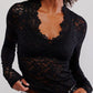V-Neck Long Sleeve Lace Top