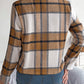 Plaid Open Front Long Sleeve Jacket