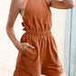 Halter Neck Tie Back Romper