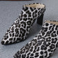 PU Leather Leopard Point Toe Pumps