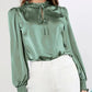 Frill Tied Lantern Sleeve Blouse