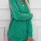 Decorative Button Round Neck Raglan Sleeve Sweater