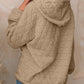 Textured Long Sleeve Hoodie with Pockets