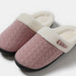 Horn Buckle Furry Texture Flat Slippers