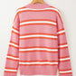 Striped Button Down Long Sleeve Cardigan