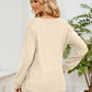 Ruched Shoulder Round Neck Long Sleeve Sweatshirt