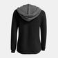Full Size Waffle-Knit Contrast Long Sleeve Hoodie
