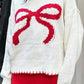 Bow Graphic Round Neck Long Sleeve Sweater