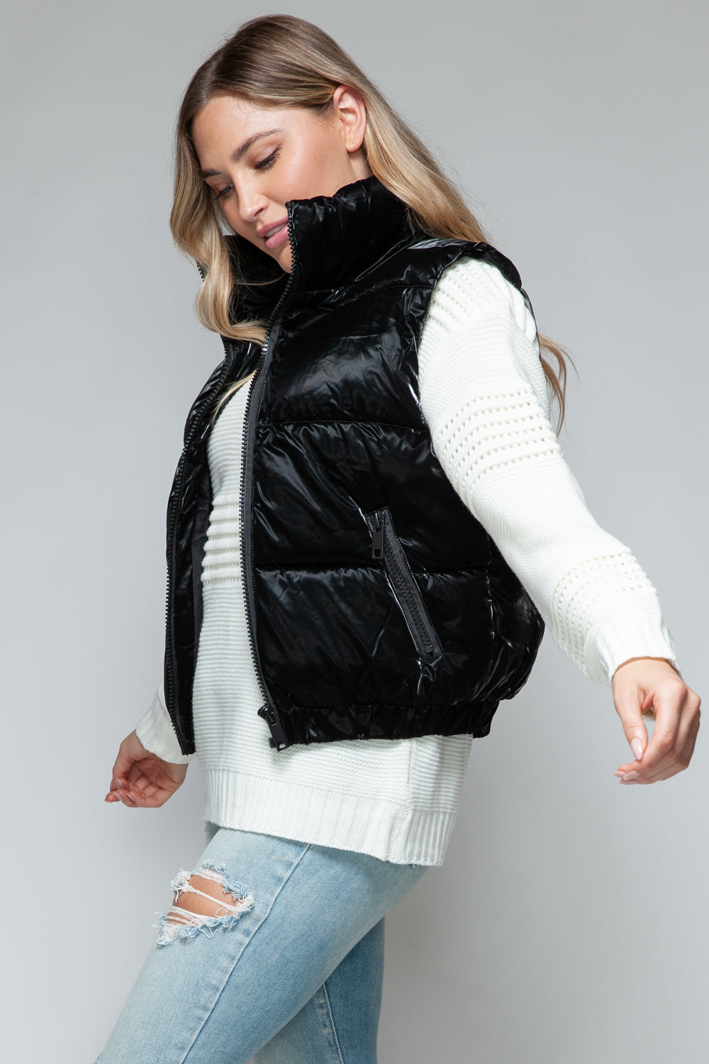 Snobbish Fine Fur Lining Quilted Vest *
