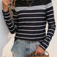 Striped Round Neck Long Sleeve T-Shirt