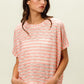 BiBi Braid Striped Short Sleeve Round Neck T-Shirt - Brand BiBi