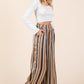 Mittoshop Striped Satin Elastic Waist Wide Leg Pants