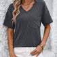 Full Size V-Neck Dropped Shoulder T-Shirt