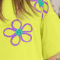 ODDI Full Size Flower Embroidery Detail T-Shirt