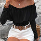 Ruffled Off-Shoulder Long Sleeve Blouse