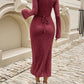 Devine Tied V-Neck Long Sleeve Sweater Dress