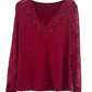 Full Size Lace Detail V-Neck Long Sleeve Blouse