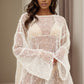 Slit Boat Neck Dropped Shoulder Cover Up