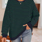 Lovelet Striped Round Neck Long Sleeve Sweatshirt